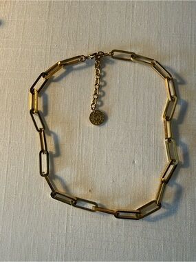 Victoria Emerson Gold Paperclip Link Necklace Adjustable